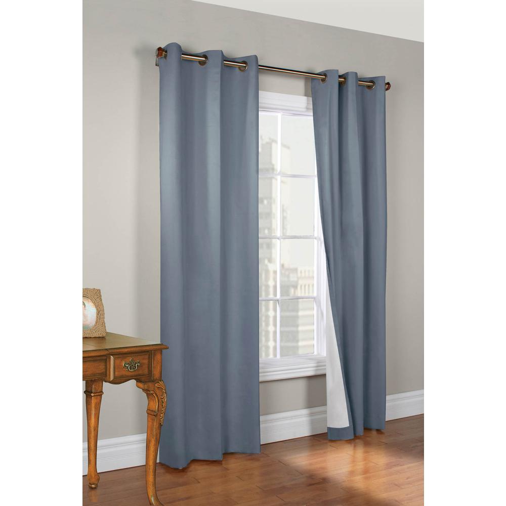 Weathermate Grommet Curtain Panel Pair each 40 x 63 in Blue. Picture 1