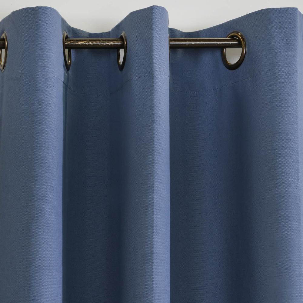 Weathermate Grommet Curtain Panel Pair each 40 x 84 in Blue. Picture 2