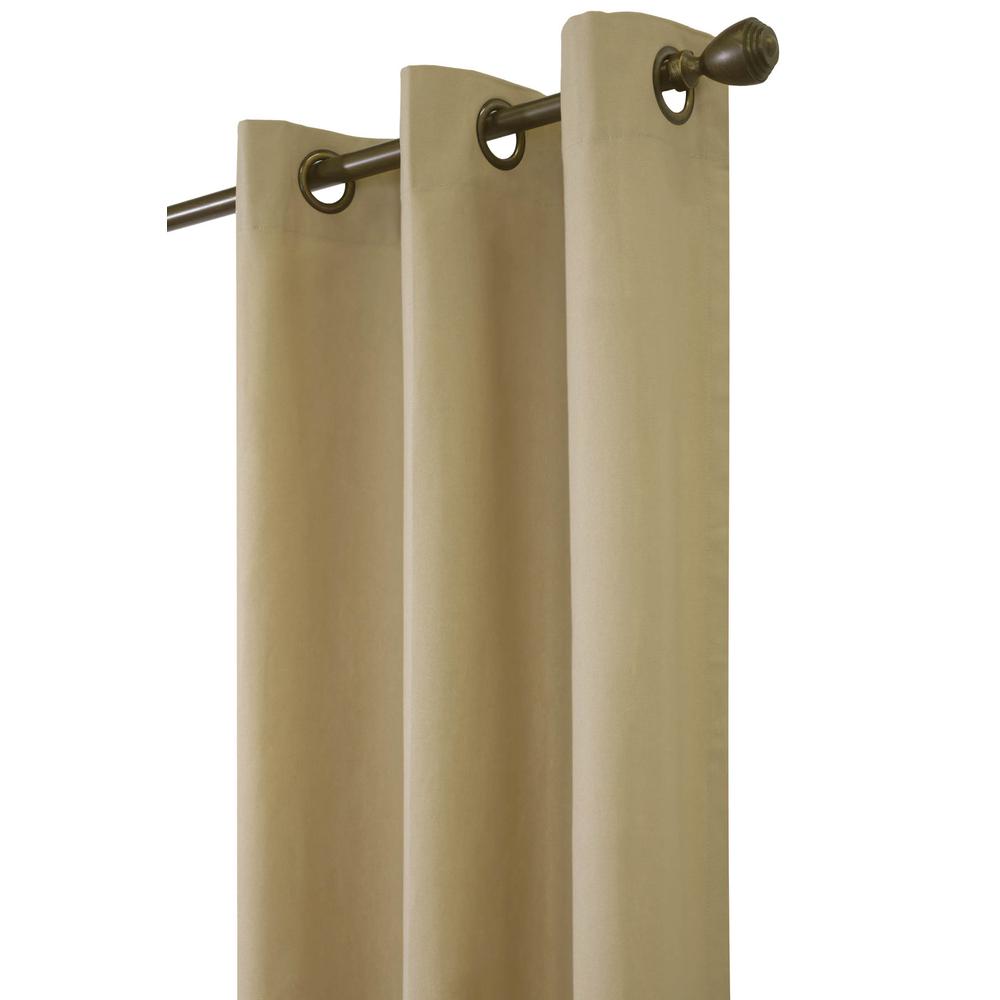 Weathermate Grommet Curtain Panel Pair each 40 x 63 in Khaki. Picture 2
