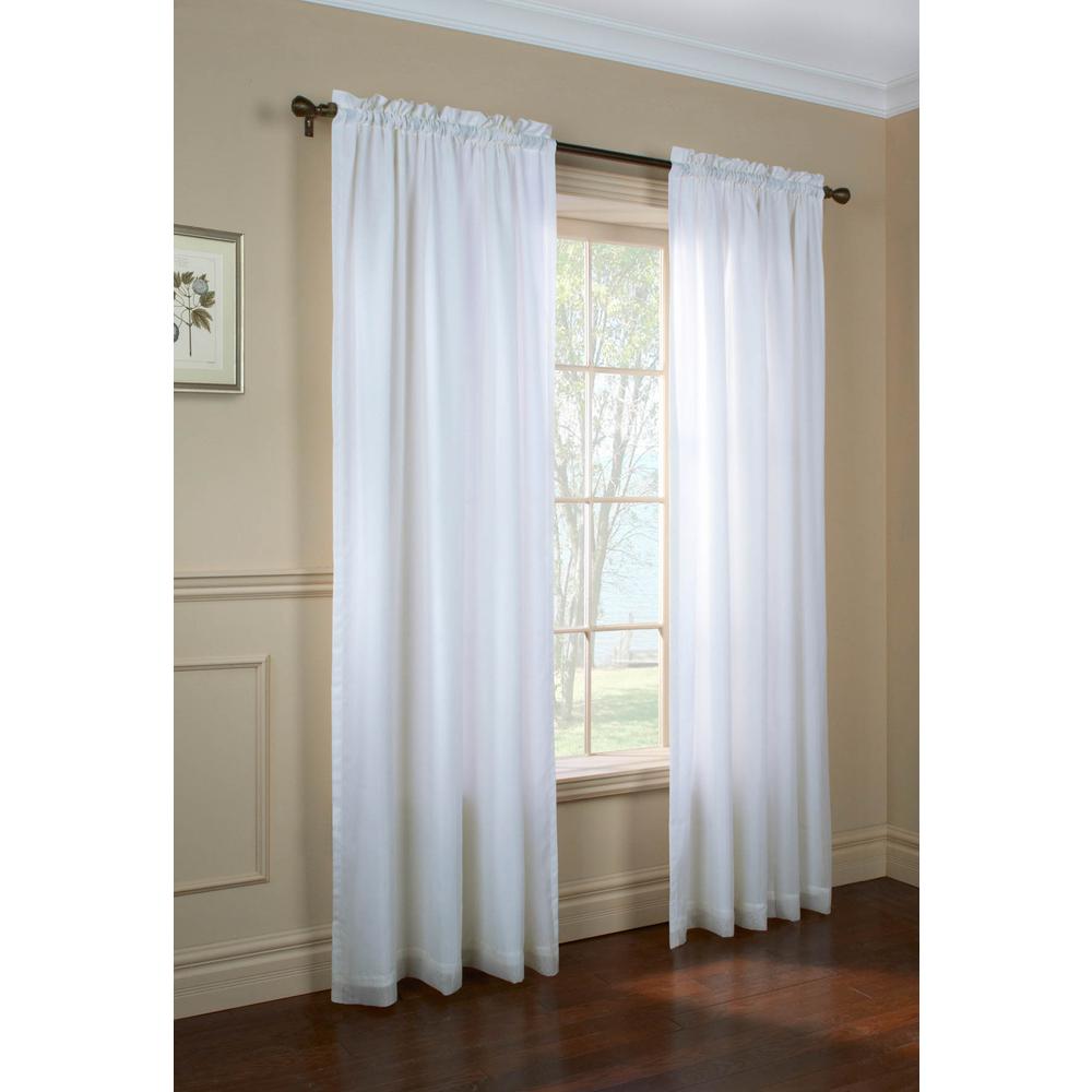 Rhapsody Lined Rod Pocket Curtain Panel Window Dressing 54 x 72 in White. Picture 1