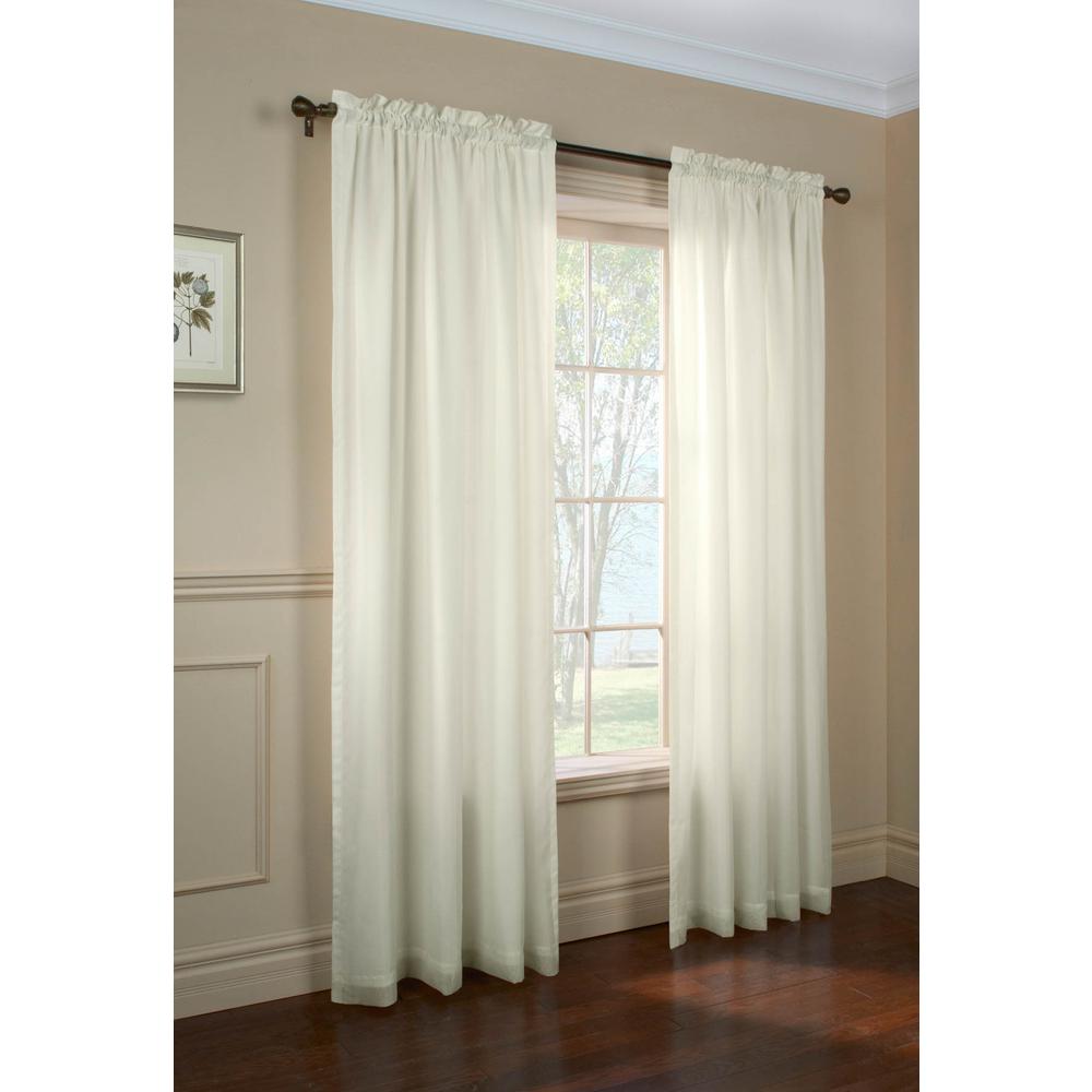 Rhapsody Lined Rod Pocket Curtain Panel Window Dressing 54 x 84 in Ivory. Picture 1
