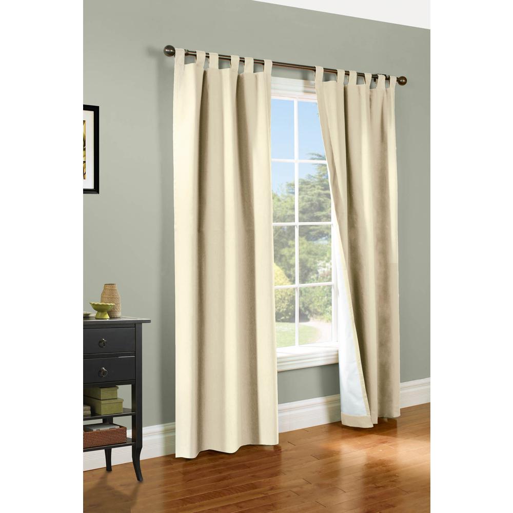 Weathermate Tab Top Curtain Panel Pair Window Dressing each 40 x 95 in Natural. Picture 1