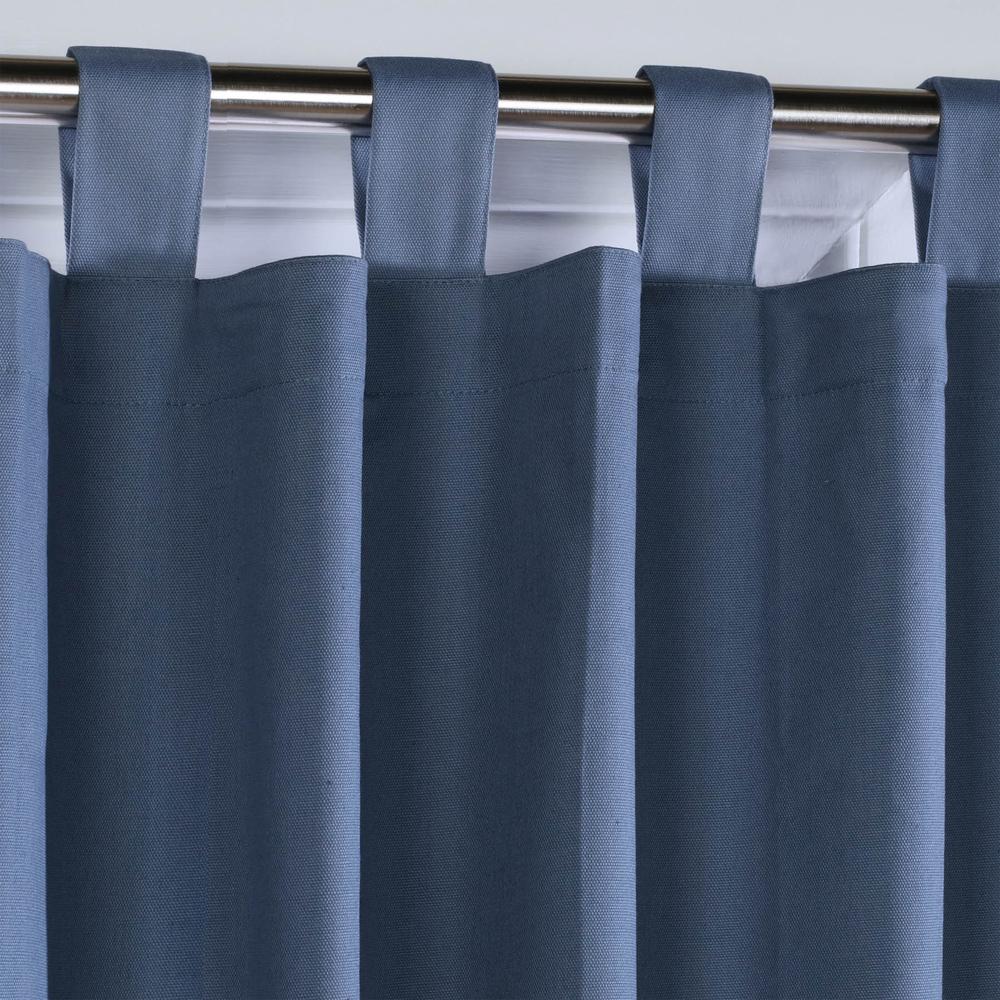 Weathermate Tab Top Curtain Panel Pair Window Dressing each 40 x 95 in Blue. Picture 2