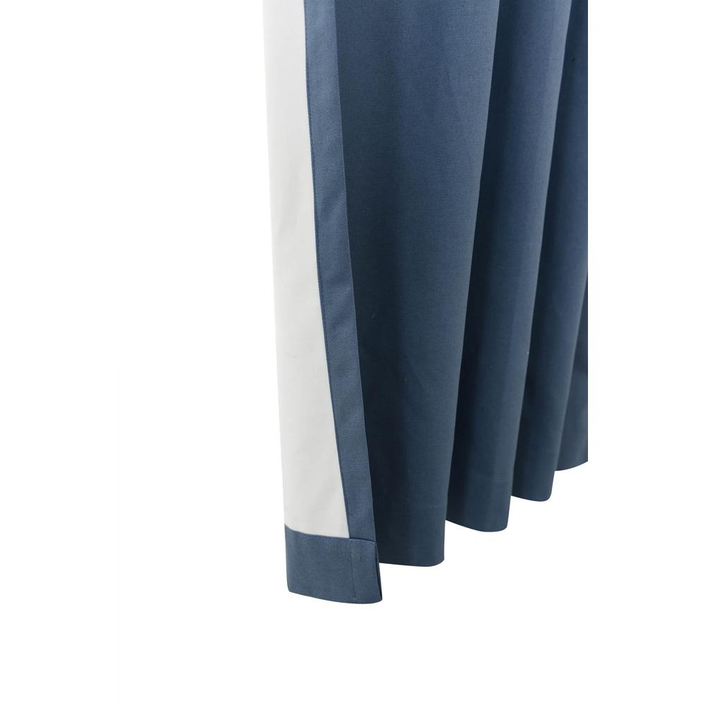 Weathermate Tab Top Curtain Panel Pair Window Dressing each 40 x 95 in Blue. Picture 3