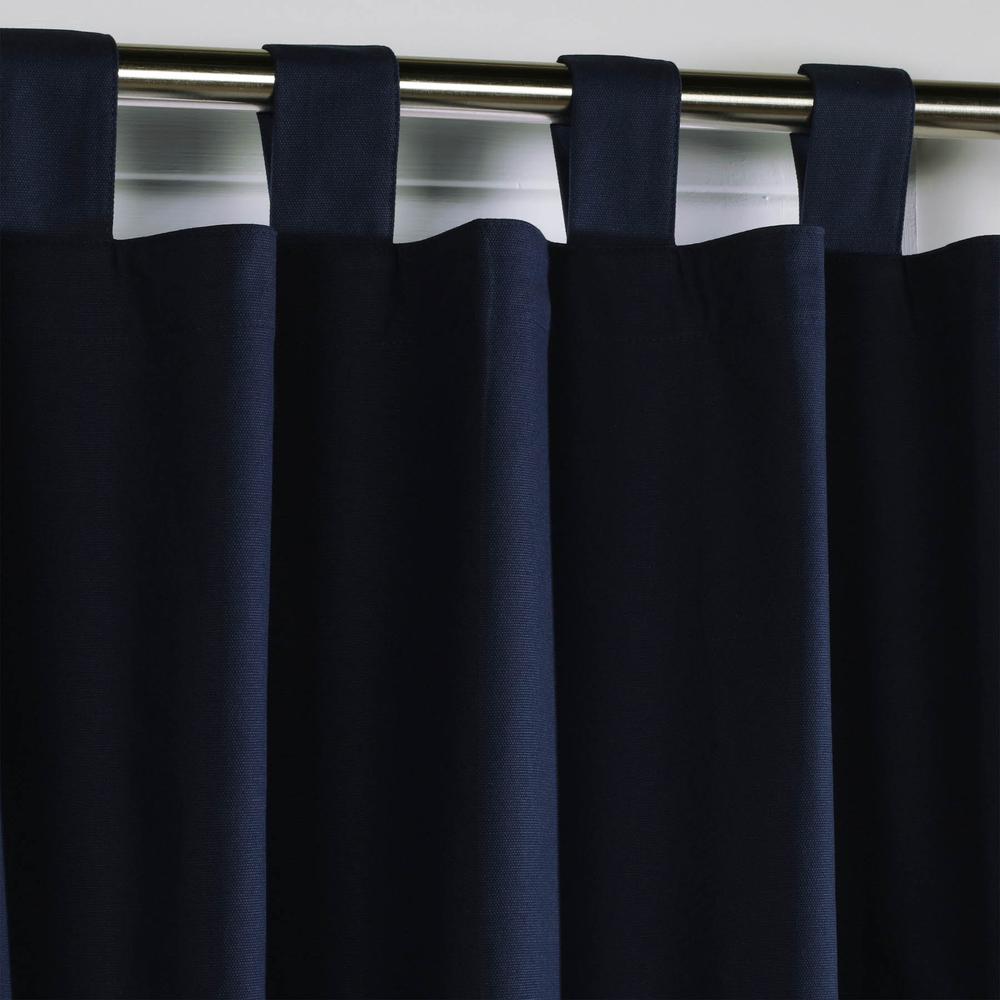 Weathermate Tab Top Curtain Panel Pair Window Dressing each 40 x 54 in Navy. Picture 3