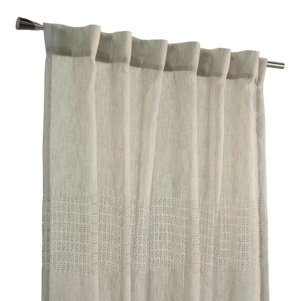 Lindsey Back Tab Curtain Panel 52 x 84 in Linen. Picture 2
