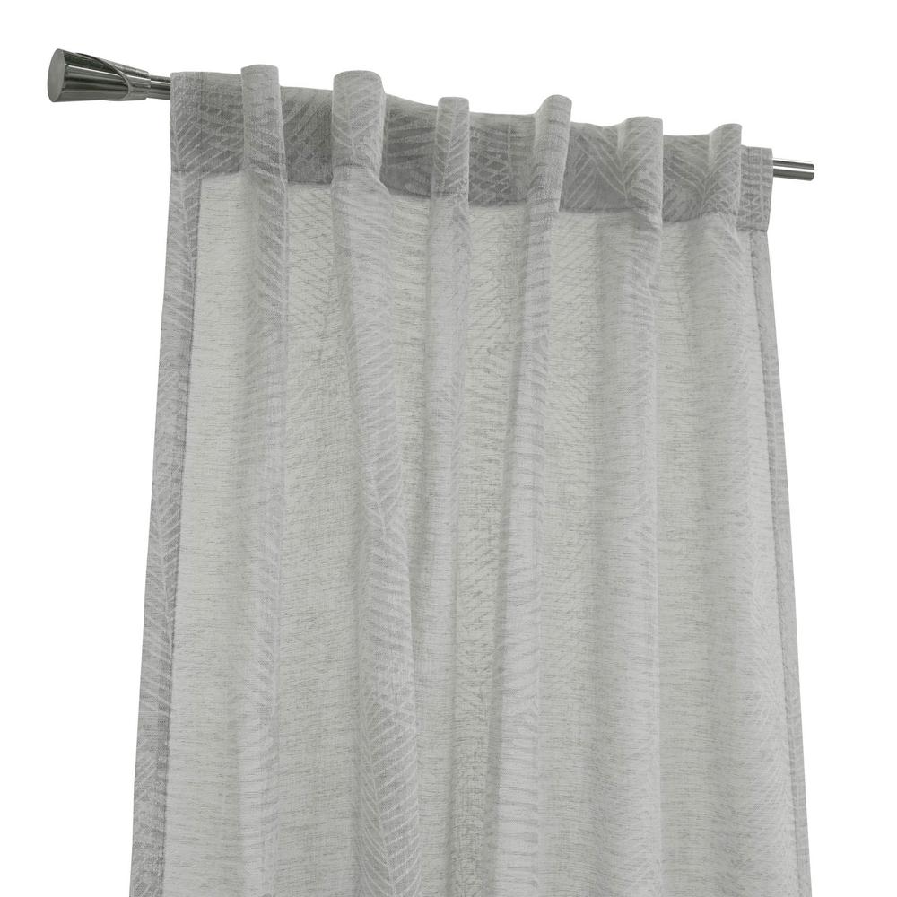 Emma Dual Header Curtain Panel Window Dressing 52 x 84 in Grey. Picture 2