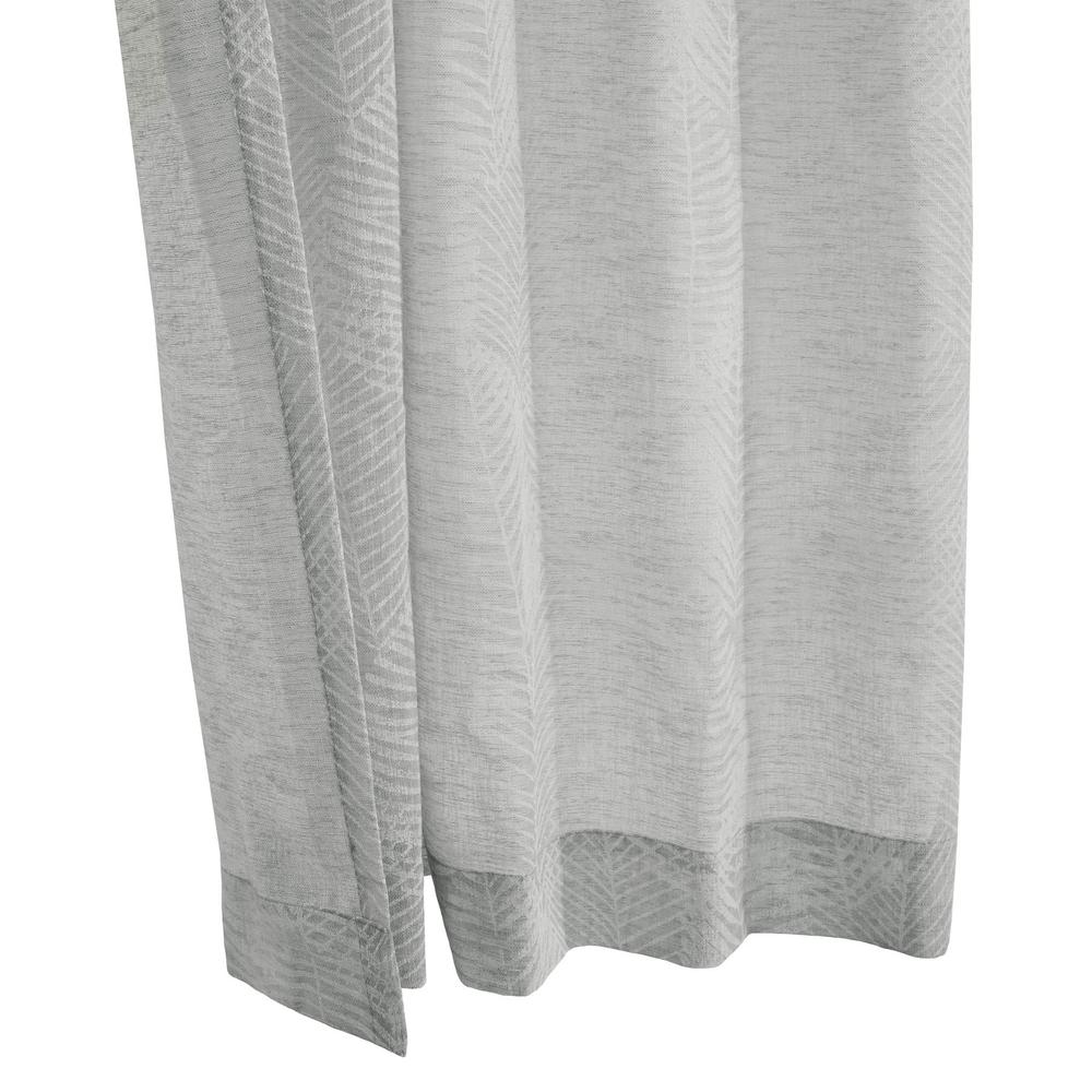 Emma Dual Header Curtain Panel Window Dressing 52 x 84 in Grey. Picture 3