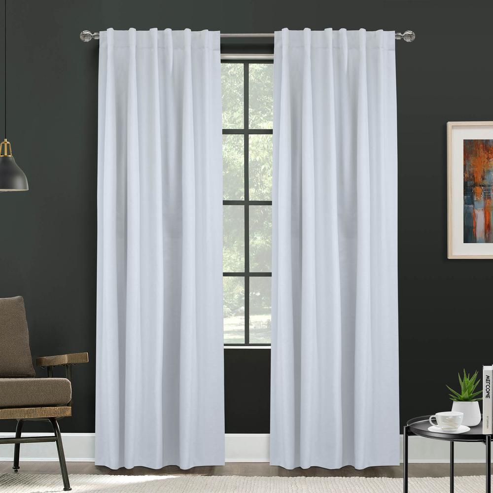Baxter Back Tab Curtain Panel Window Dressing 52 x 84 in White. Picture 1