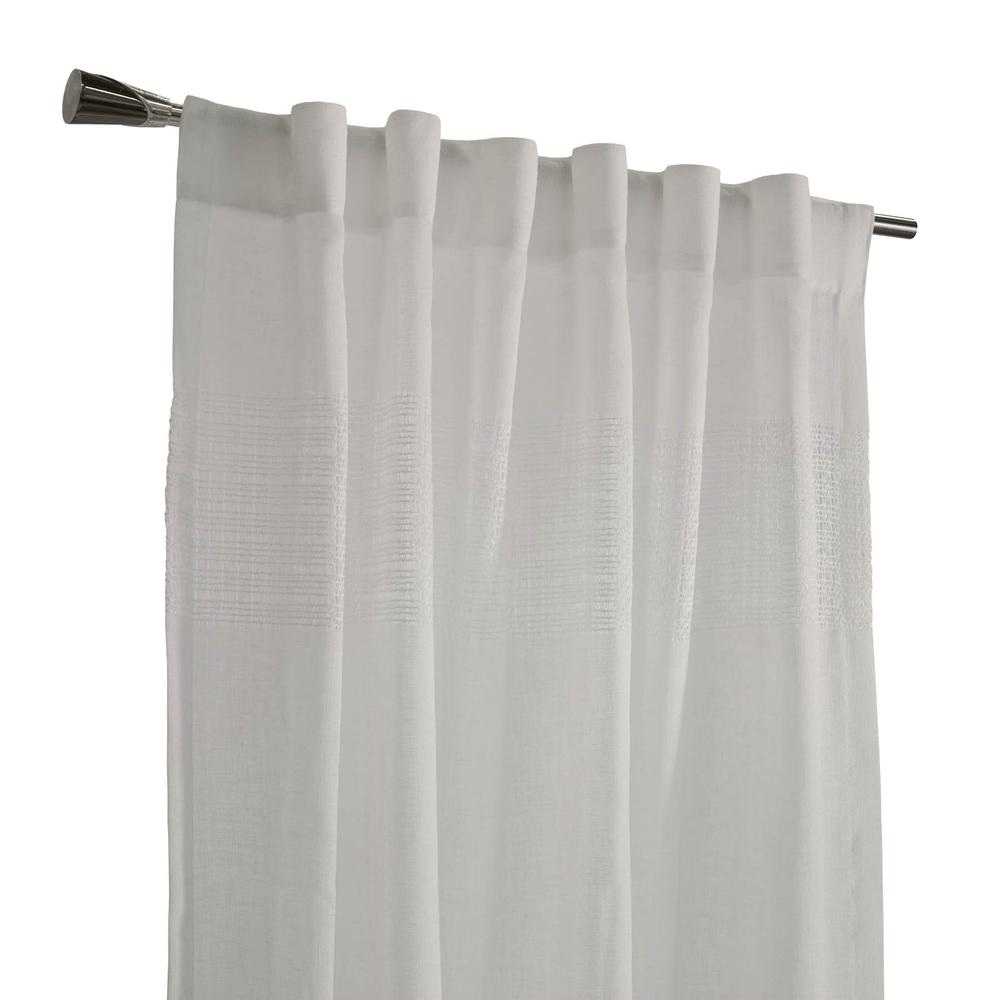 Lindsey Back Tab Curtain Panel 52 x 63 in White. Picture 2
