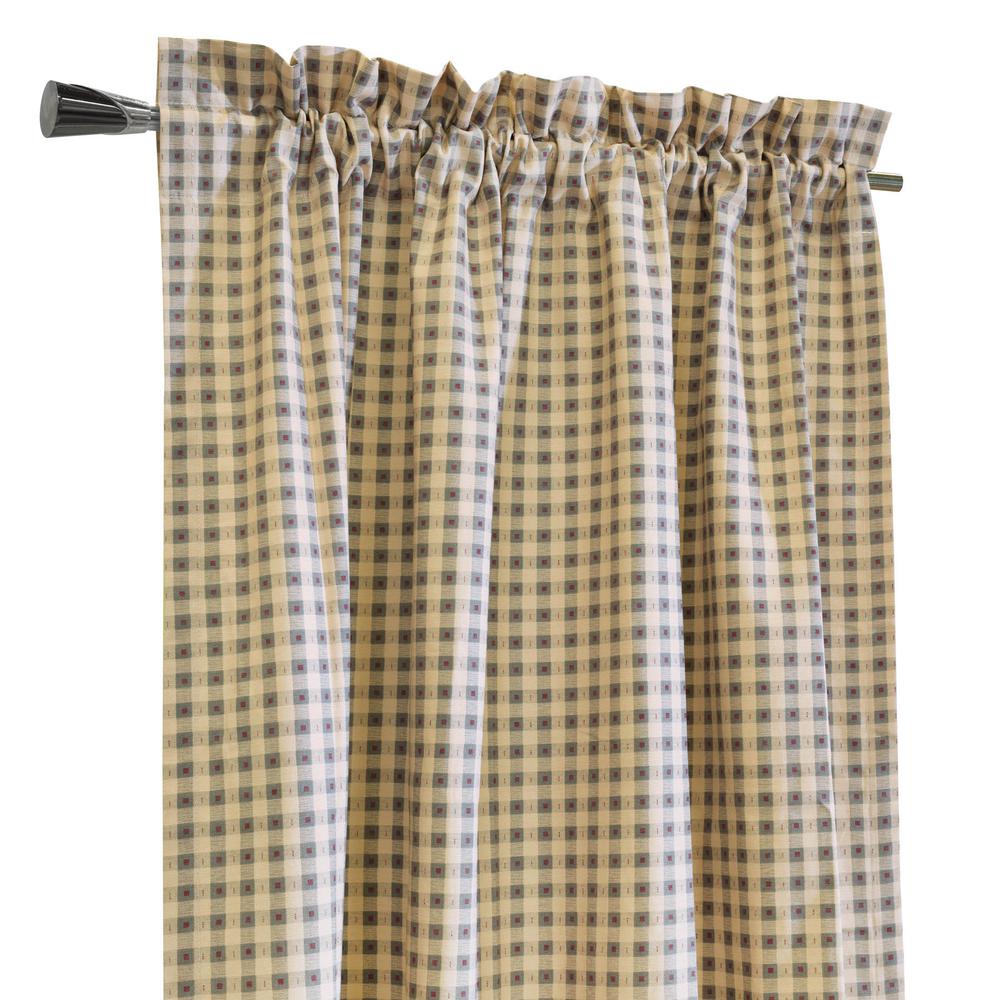 Checkmate Pole Top Curtain Pair each Panel 40 x 84 in Grey. Picture 2