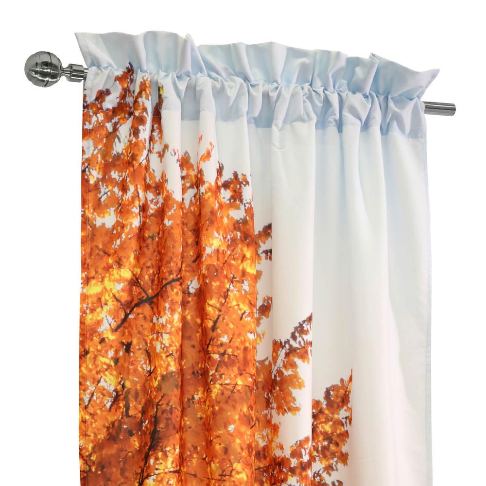 Photo Reel Fall Tree Pole Top Curtain Pair each Panel 38 x 84 in Multi. Picture 2