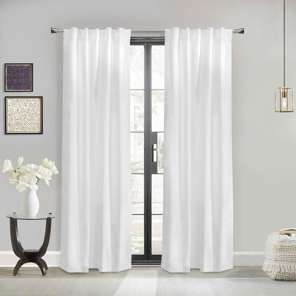 Weathermate Topsions Curtain Panel Pair each 40 x 84 in White. Picture 1