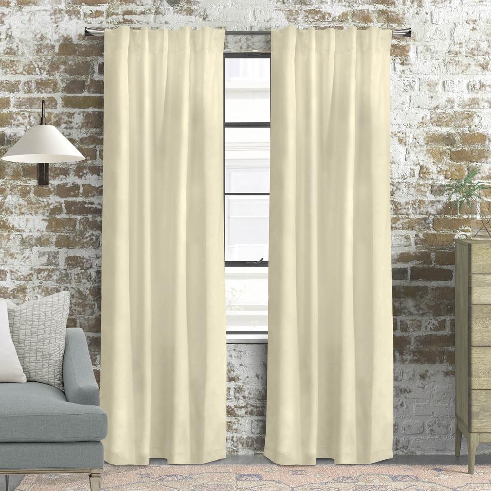 Weathermate Topsions Curtain Panel Pair each 40 x 63 in Natural. Picture 1