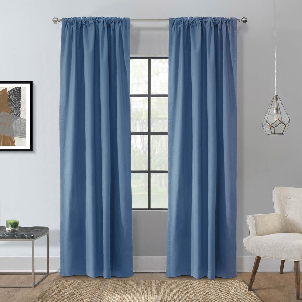 Weathermate Topsions Curtain Panel Pair each 40 x 63 in Blue. Picture 1