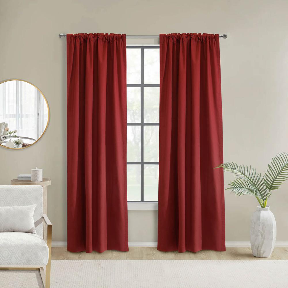Weathermate Topsions Curtain Panel Pair each 40 x 63 in Burgundy. Picture 1