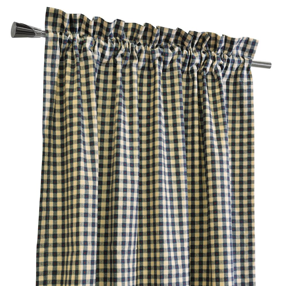 Checkmate Pole Top Curtain Pair each Panel 40 x 54 in Navy. Picture 2
