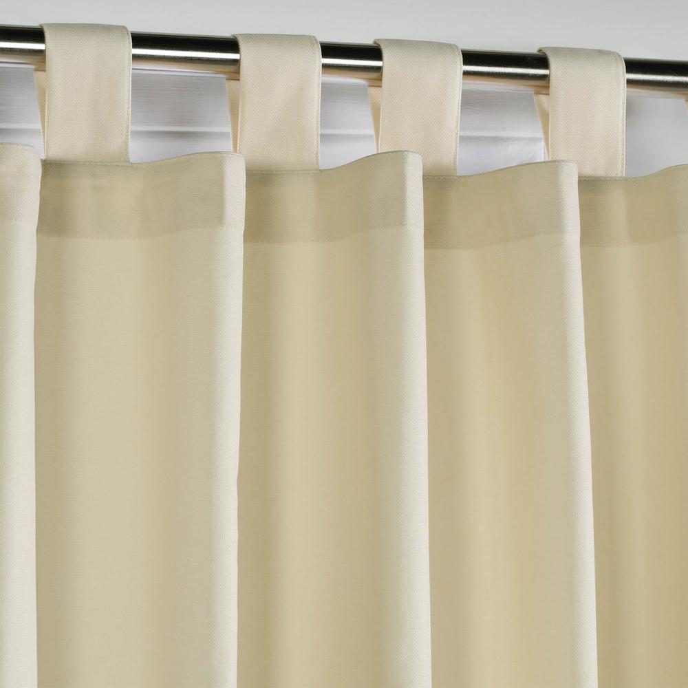 Weathermate Tab Top Curtain Panel Pair Window Dressing each 40 x 54 in Natural. Picture 2