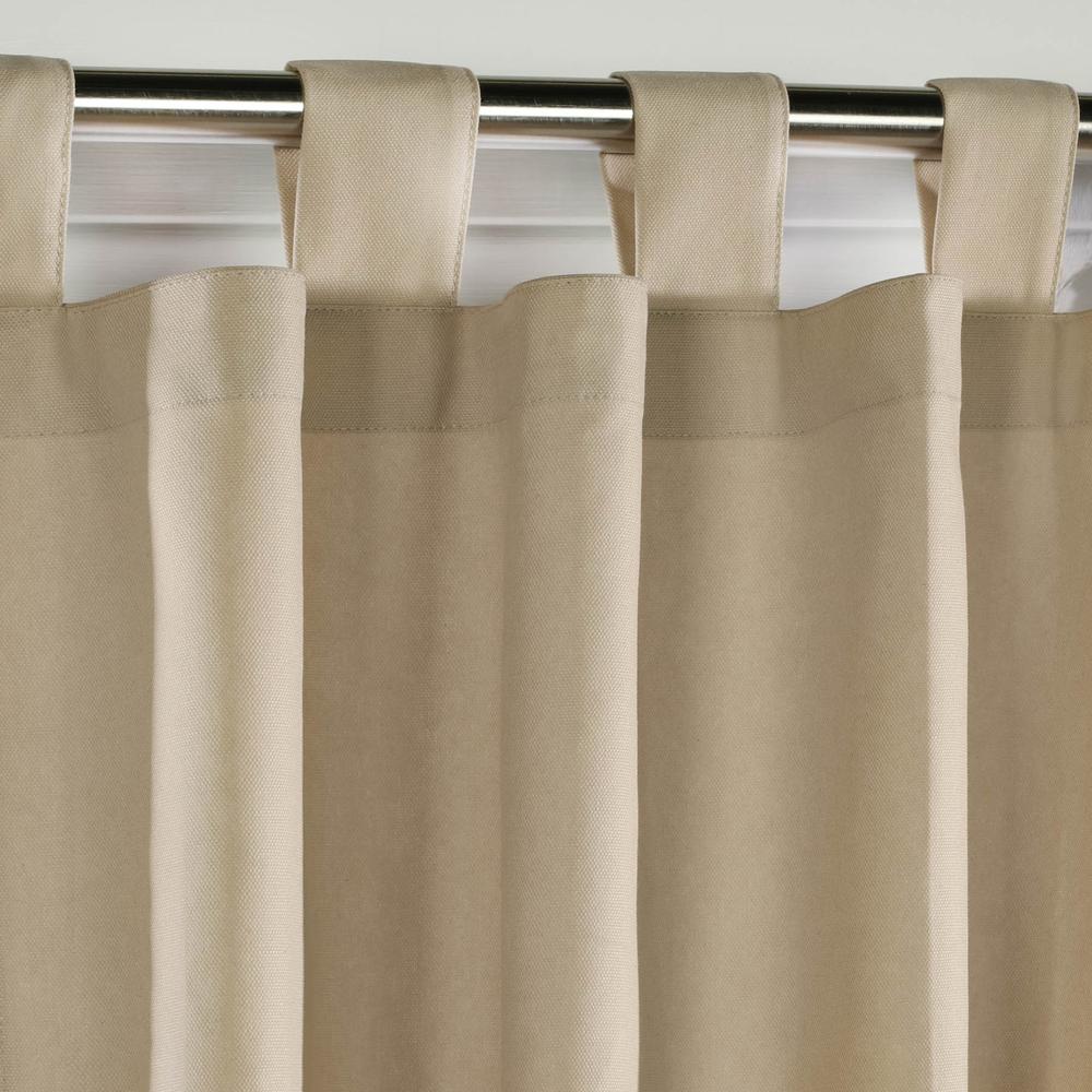 Weathermate Tab Top Curtain Panel Pair Window Dressing each 40 x 63 in Khaki. Picture 2