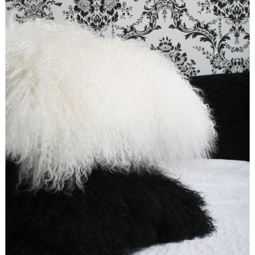 100% Mongolian Sheep Fur 18", White. Picture 3