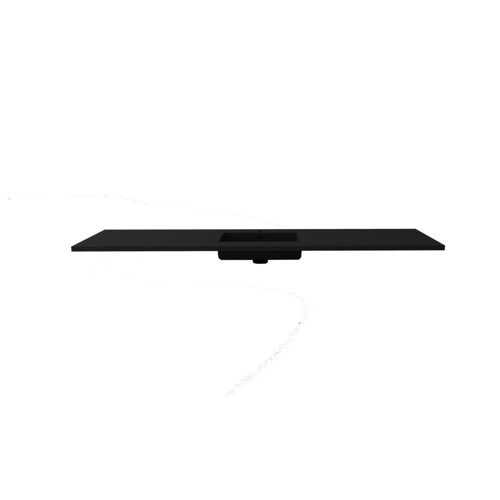 VIVA Stone 72" Single Sink Matte Black - Solid Surface Countertop. Picture 3