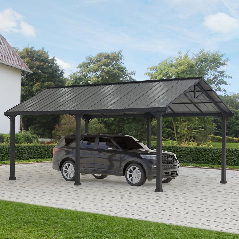 Pritchard Heavy Duty Outdoor Carport with Powder-coated  Steel Roof and Frame. Picture 3