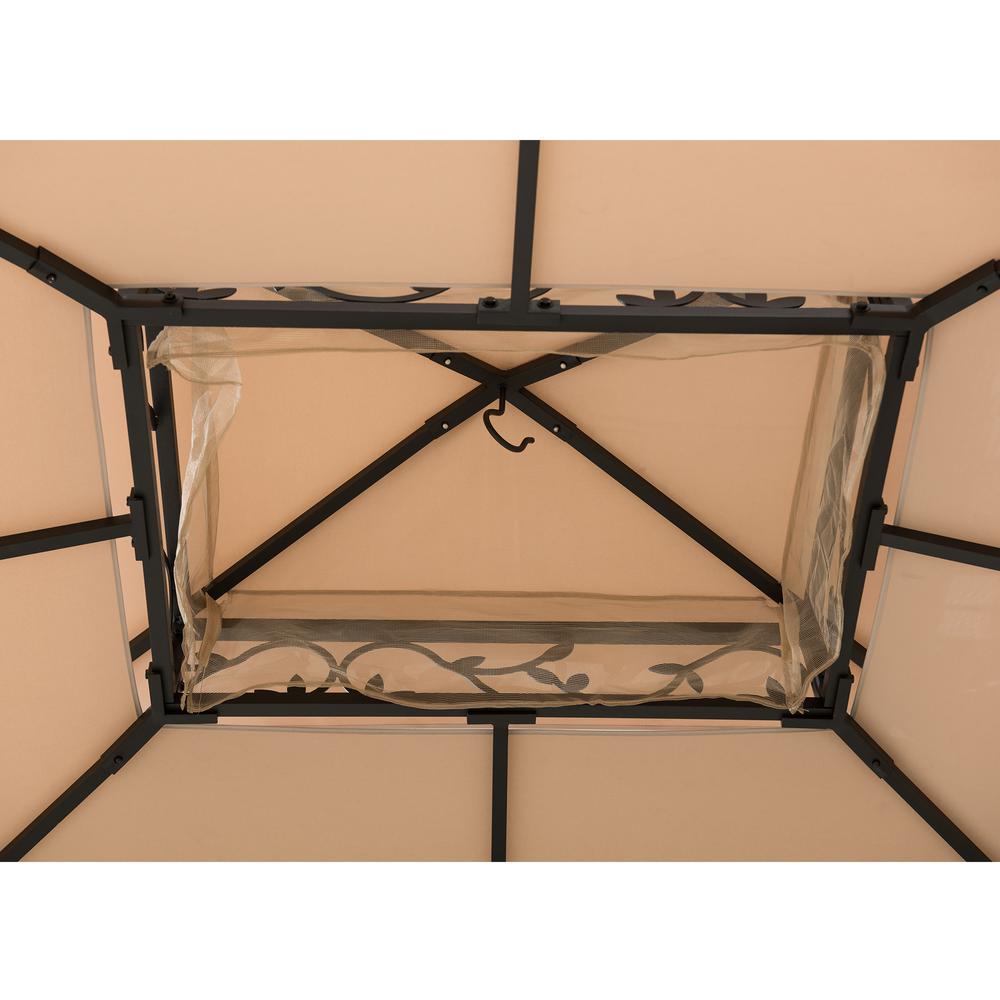 Sunjoy Patio 10 x 12 ft Steel Gazebo with Decorative Vine Frame Detail. Picture 14
