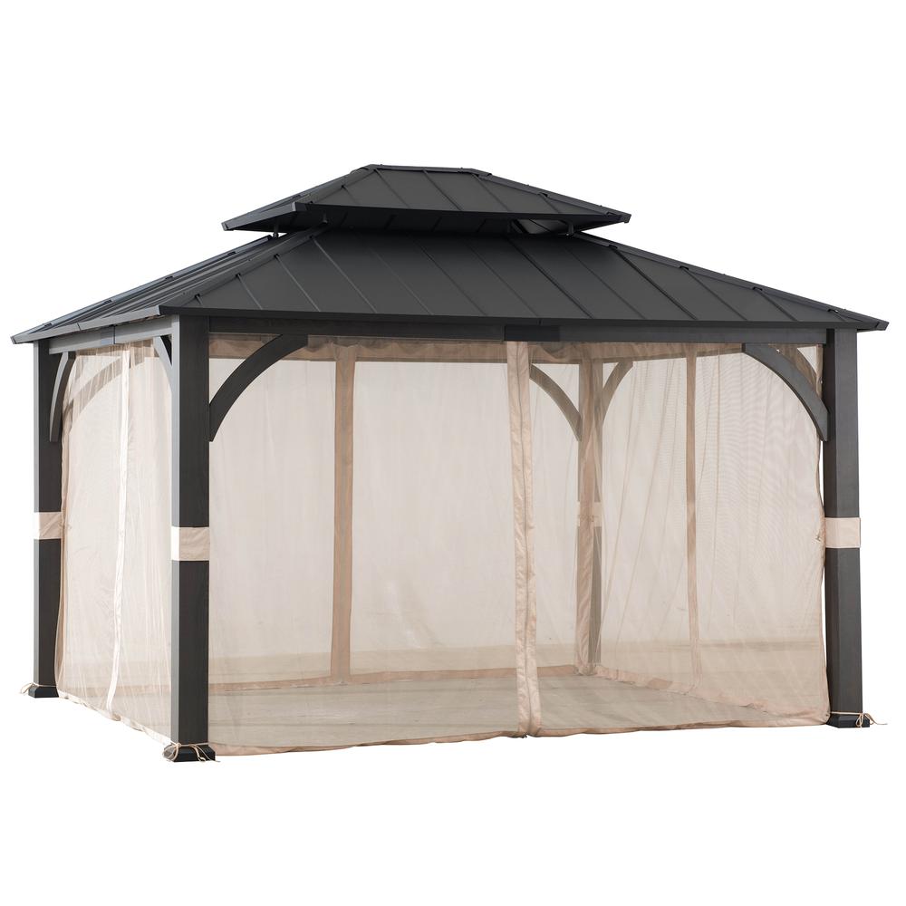 13 ft. x 15 ft. Churchill Hard Top Gazebo With Netting. Picture 6