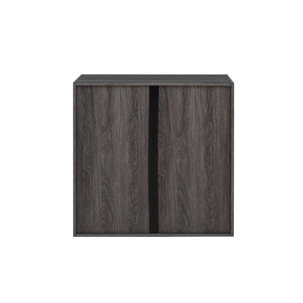 Quub Two Door Cabinet, Space Saving Stackable MDF Wood Cabinet for Living Room. Picture 3