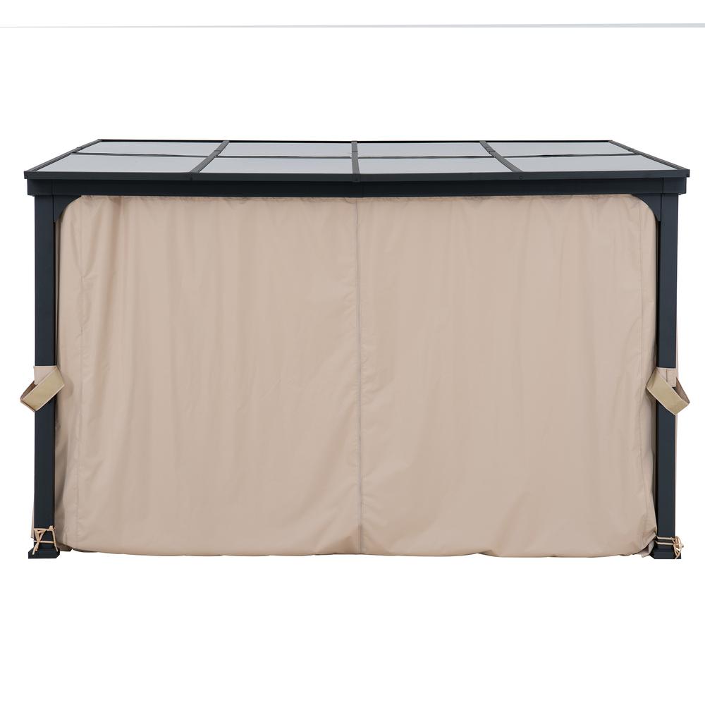10ft. x 12ft. Polycarbonate Roof; Aluminum Metal Frame with Curtain and Netting. Picture 4