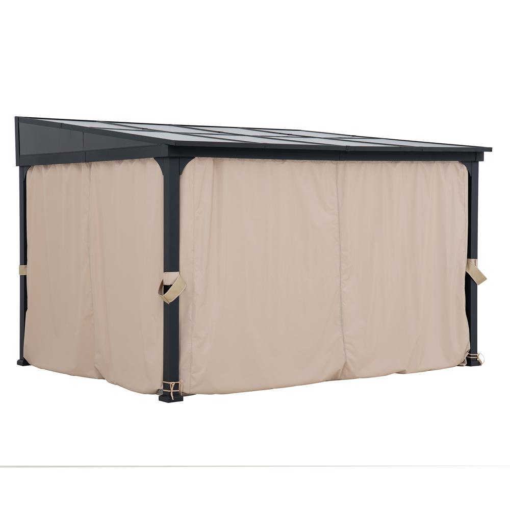 10ft. x 12ft. Polycarbonate Roof; Aluminum Metal Frame with Curtain and Netting. Picture 5
