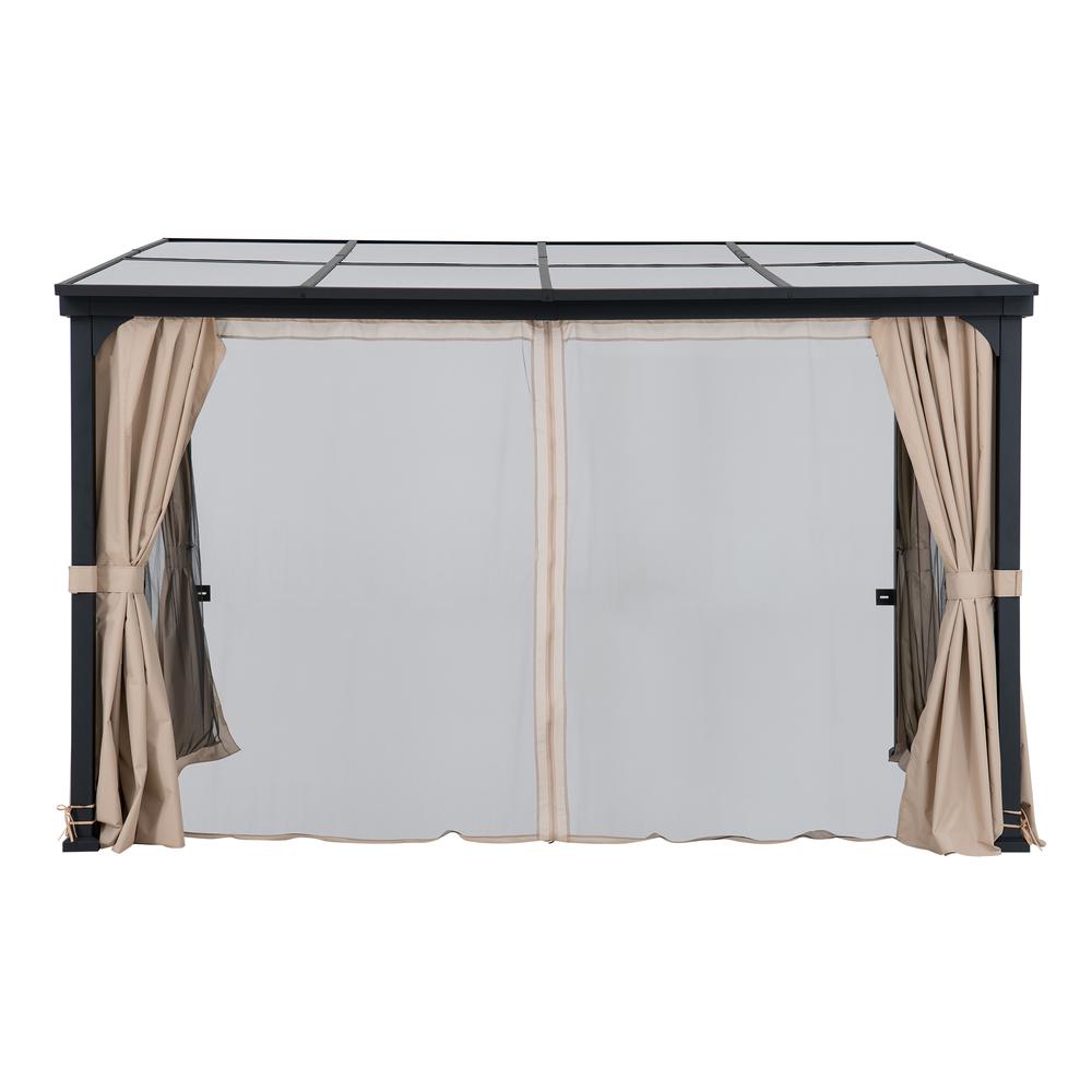 10ft. x 12ft. Polycarbonate Roof; Aluminum Metal Frame with Curtain and Netting. Picture 2