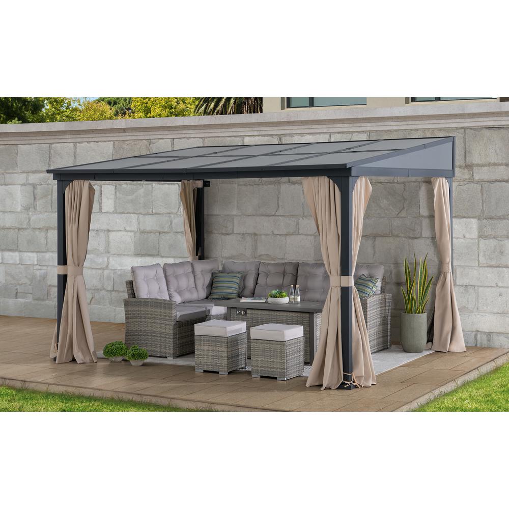 10ft. x 12ft. Polycarbonate Roof; Aluminum Metal Frame with Curtain and Netting. Picture 31