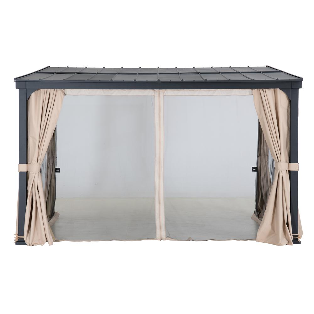 10ft. x 12ft. Metal Roof;  Aluminum & Metal Frame with Curtain and Netting. Picture 24