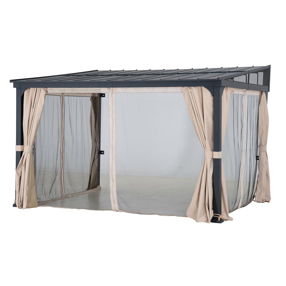 10ft. x 12ft. Metal Roof;  Aluminum & Metal Frame with Curtain and Netting. Picture 25