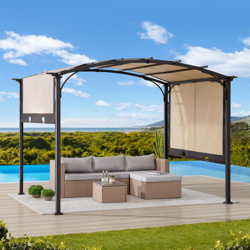 Sunjoy 9.5 x 11 ft. Outdoor Steel Arched Pergola. Picture 16
