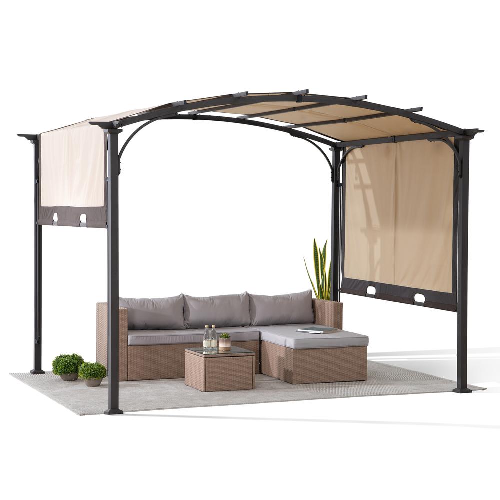 Sunjoy 9.5 x 11 ft. Outdoor Steel Arched Pergola. Picture 17