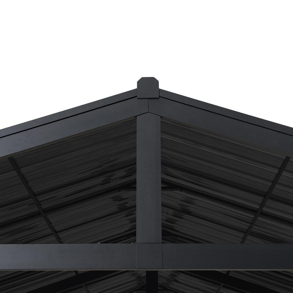 Newville Heavy Duty Outdoor Carport with Polycarbonate Gable Roof. Picture 11