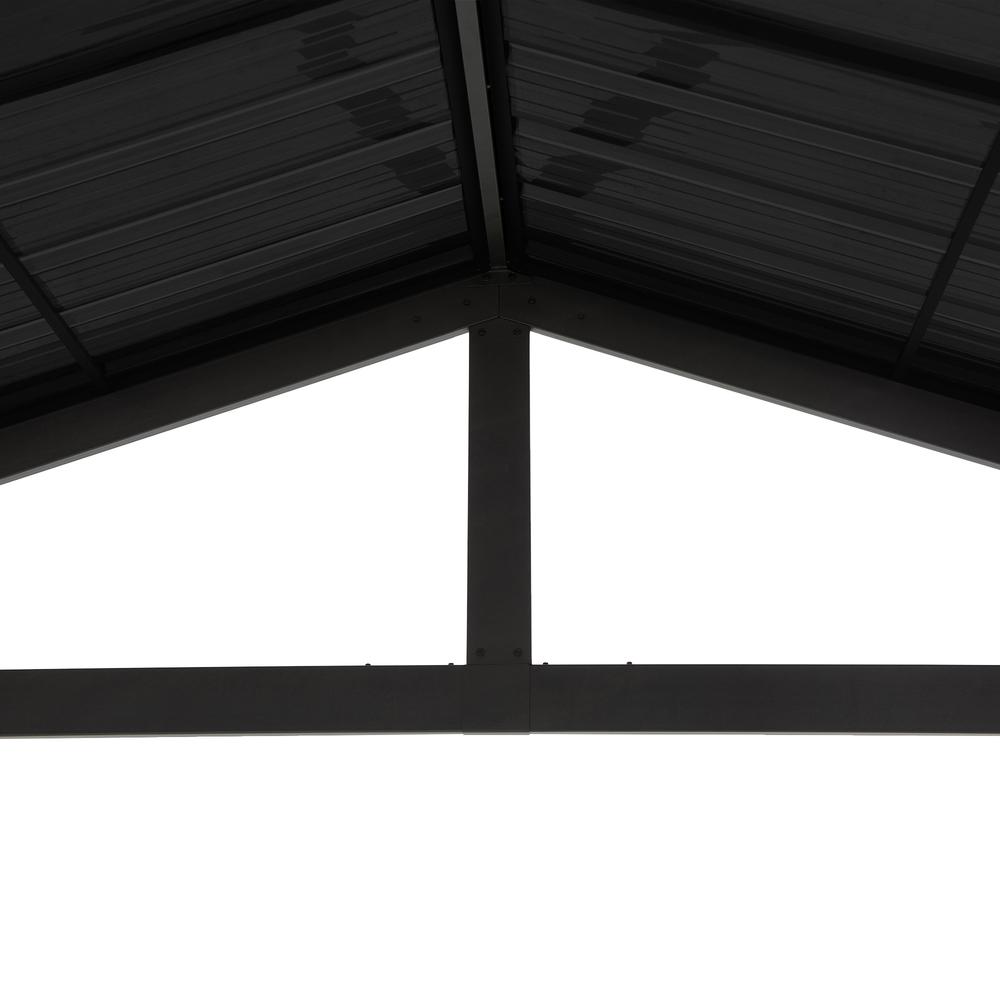 Newville Heavy Duty Outdoor Carport with Polycarbonate Gable Roof. Picture 17