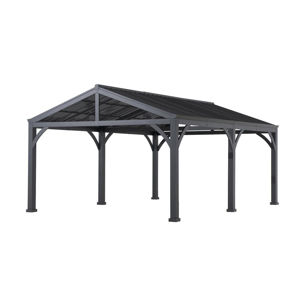 Newville Heavy Duty Outdoor Carport with Polycarbonate Gable Roof. Picture 5