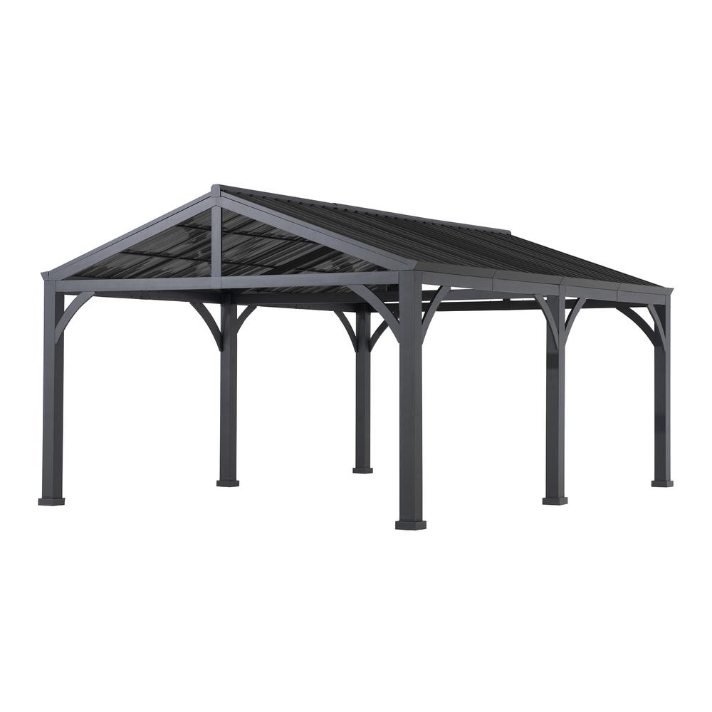 Newville Heavy Duty Outdoor Carport with Polycarbonate Gable Roof. Picture 2