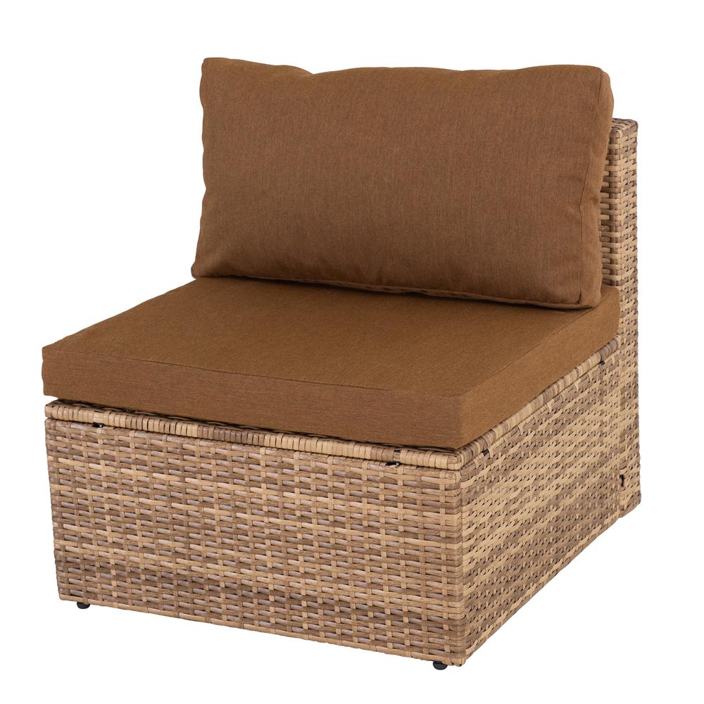 5-Piece Patio Furniture Set, PE Rattan Wicker Sofa Set, Outdoor Seating Set. Picture 16