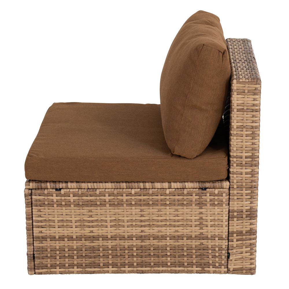 5-Piece Patio Furniture Set, PE Rattan Wicker Sofa Set, Outdoor Seating Set. Picture 17