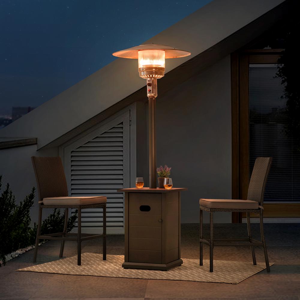 Sunjoy 40,000 BTU Steel Frame Outdoor Patio Propane Gas Heater with Table Top. Picture 9