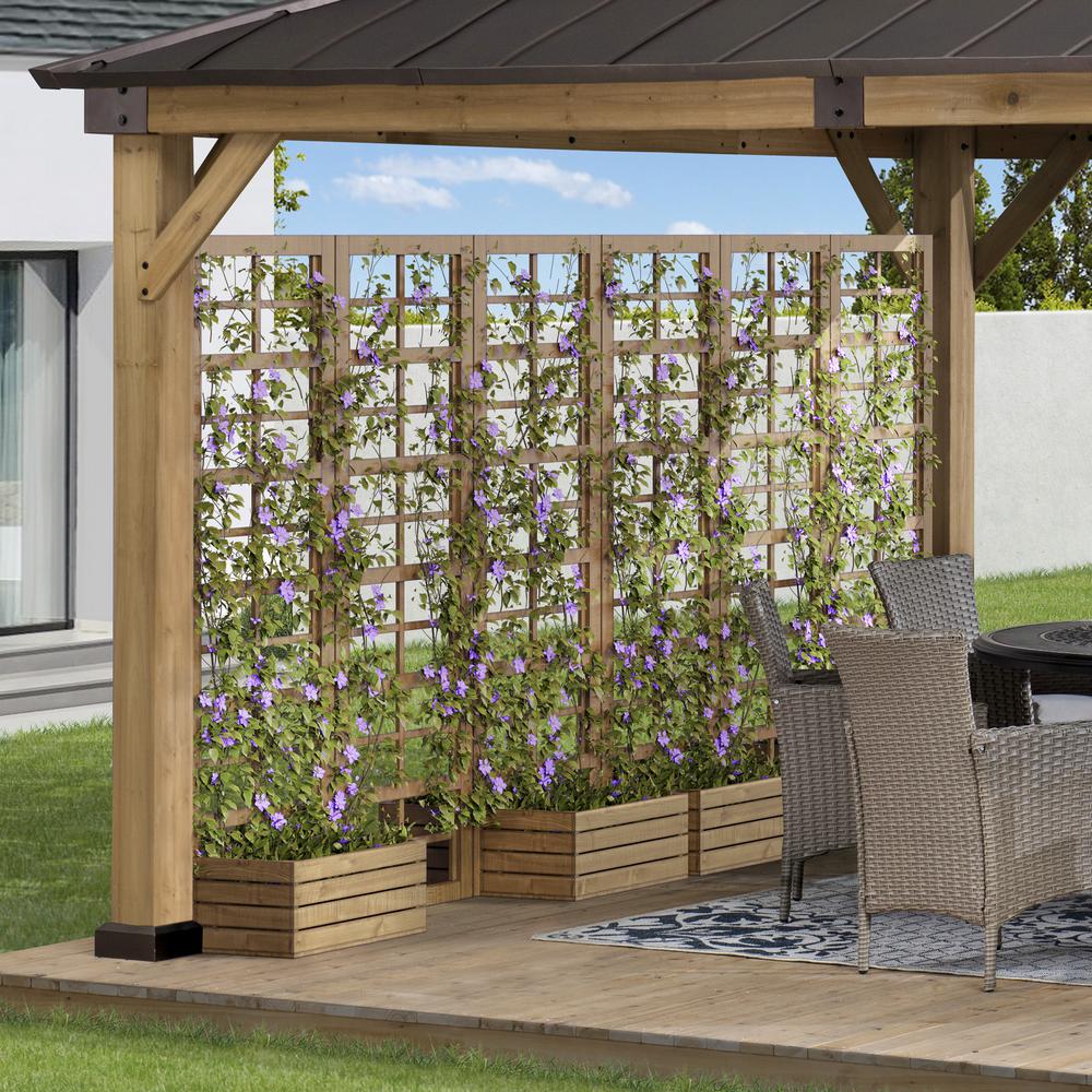 Sunjoy Tri-fold Wood Trellis/Privacy Wall. Picture 7