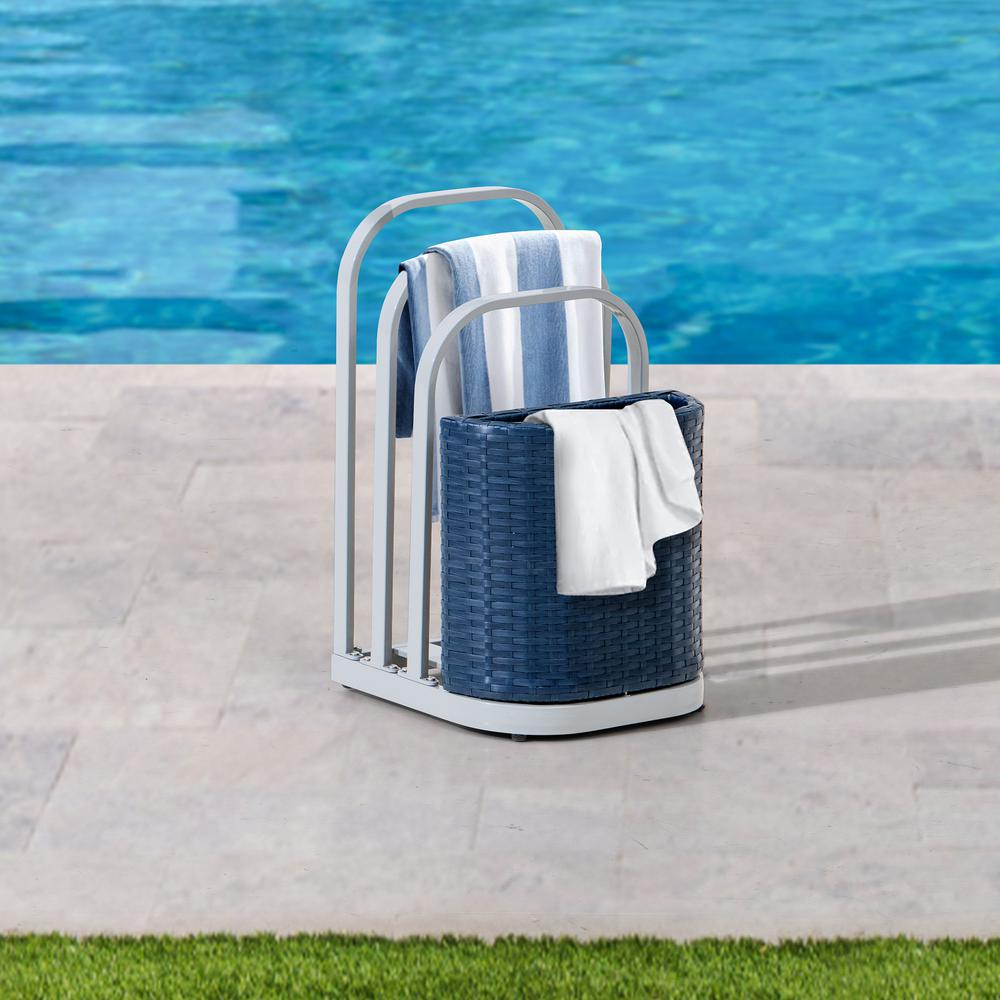 Pickford Towel Rack and Hamper (Navy). Picture 8