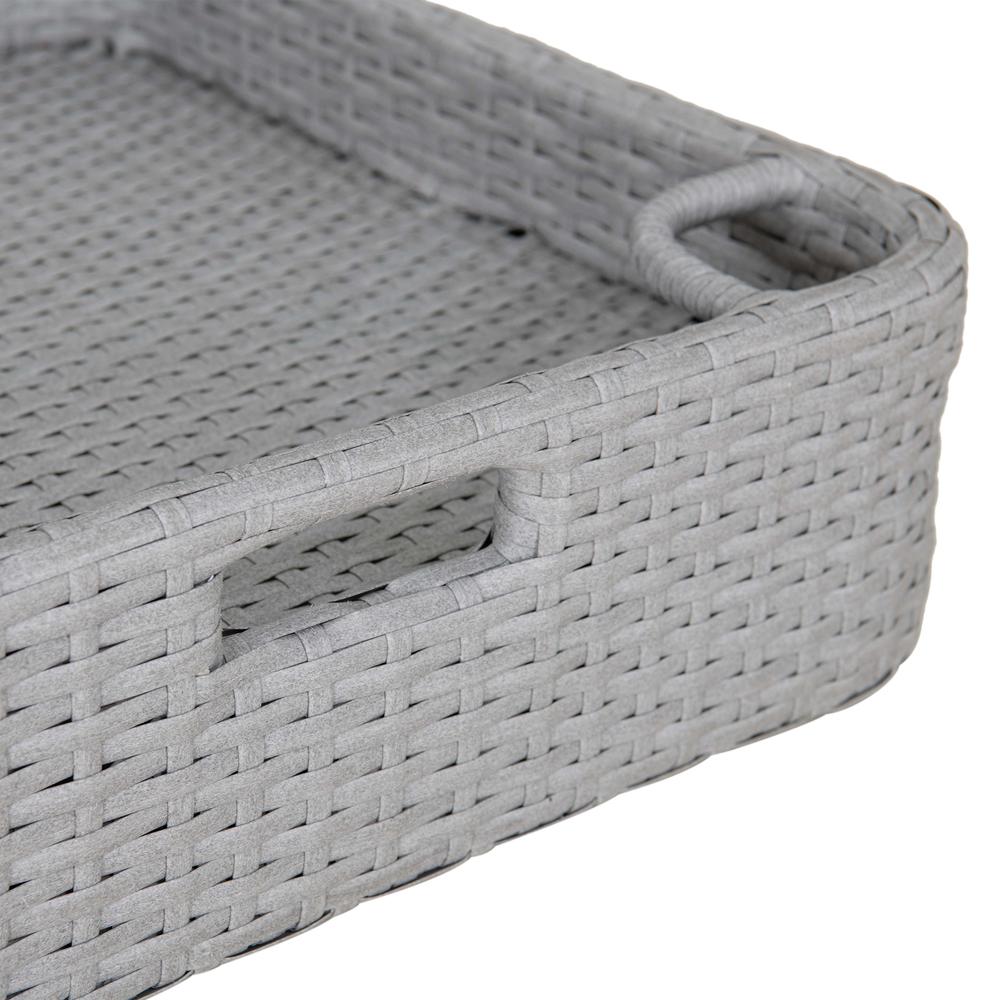 Wicker Floating Pool Tray Durable & Sturdy Aluminum Frame Pool Accessory Tray. Picture 4