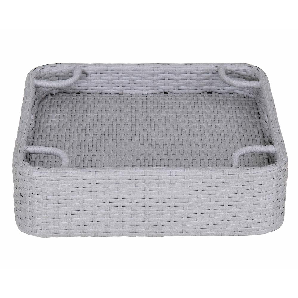 Wicker Floating Pool Tray Durable & Sturdy Aluminum Frame Pool Accessory Tray. Picture 7