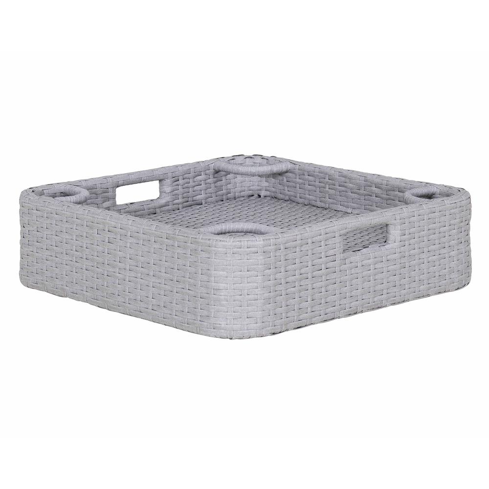 Wicker Floating Pool Tray Durable & Sturdy Aluminum Frame Pool Accessory Tray. Picture 8