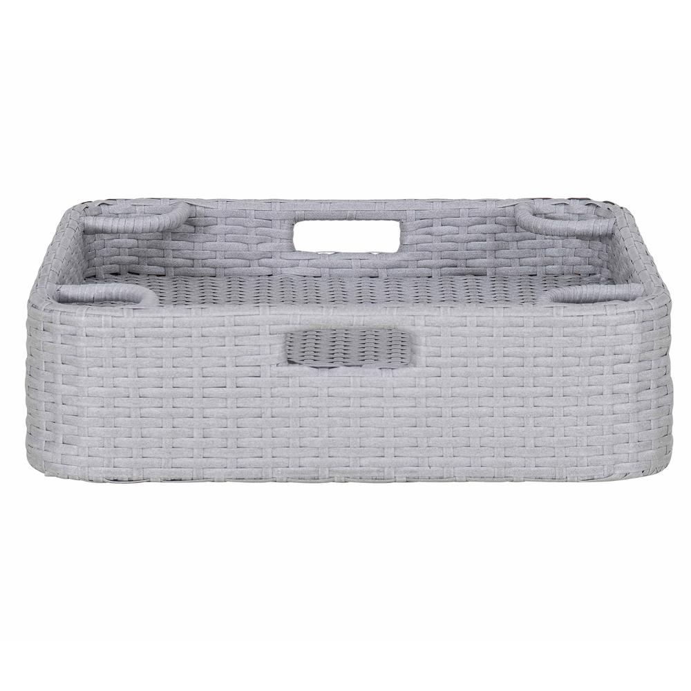 Wicker Floating Pool Tray Durable & Sturdy Aluminum Frame Pool Accessory Tray. Picture 9